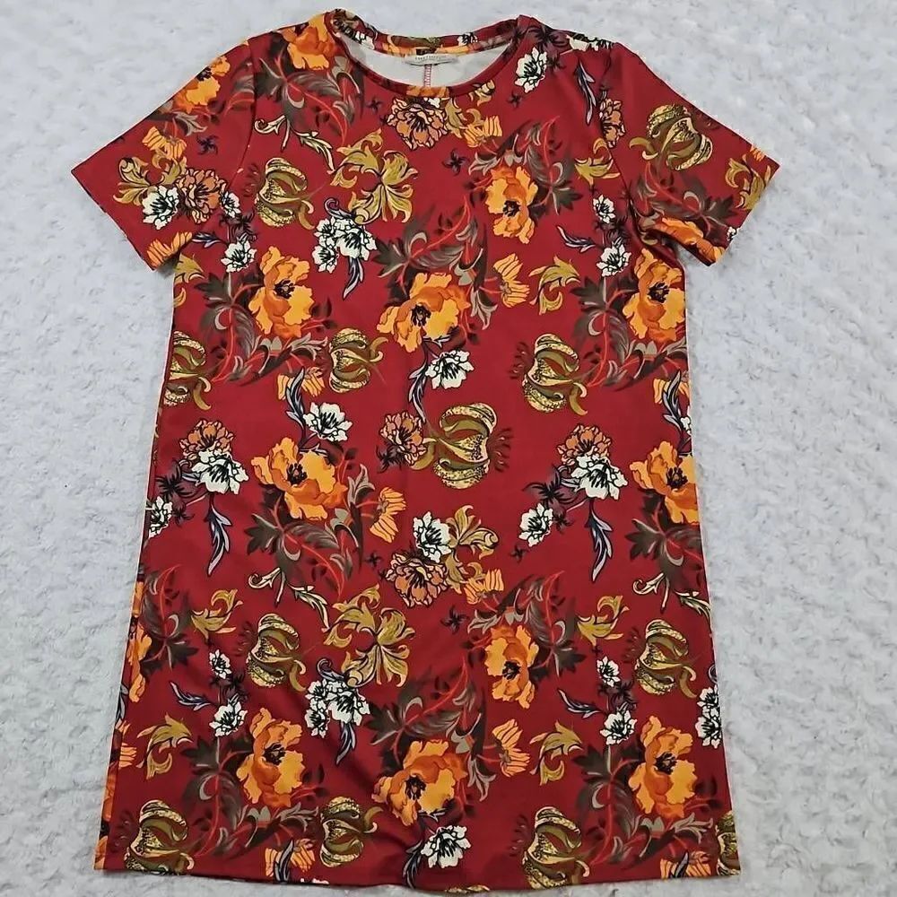 Zara Size Medium Trafaluc Floral Dress Autumn Fall Womens